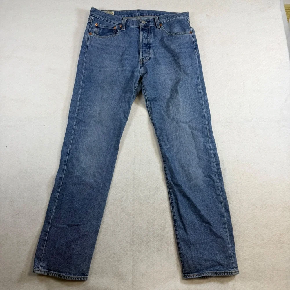 Levis Premium 501 93 Straight Leg Jeans Mens 32x32 Medium Wash Blue Button Fly